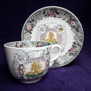 Antique Adams Of England Breakfast Cup Mug And Saucer Warranted Staffordshire